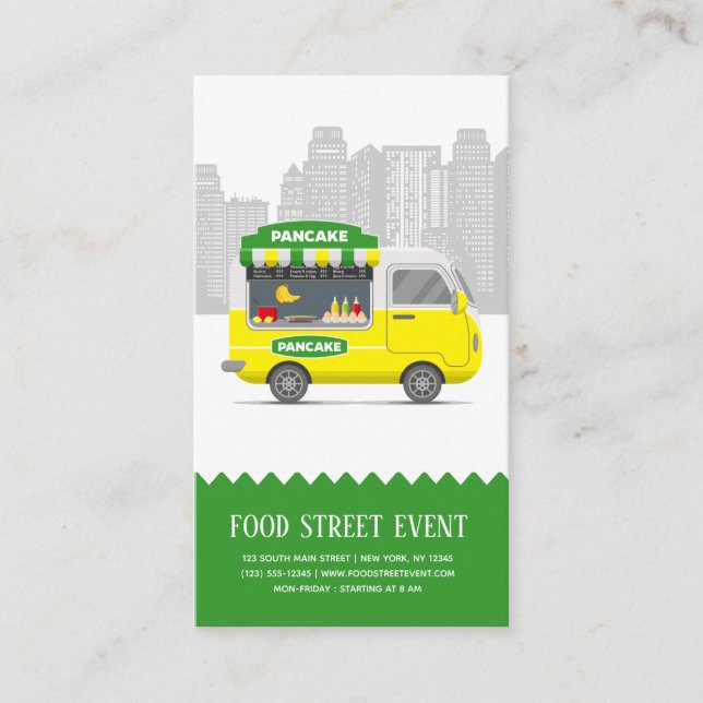 Food Truck street pancake Business Card (Front)