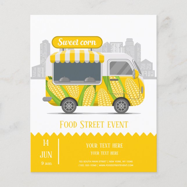 Food truck street sweet corn flyer (Front)
