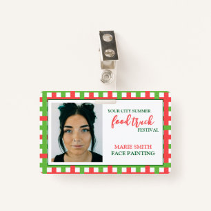 Food Truck Summer Event Photo Employee ID ID Badge