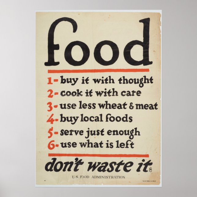 'Food' United States Vintage War Poster (Front)