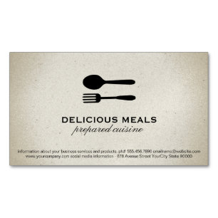 Food Utensils Magnetic Business Card