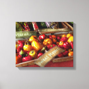 Food - Vegetables - Sweet peppers for sale Canvas Print