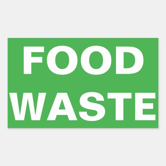 Food Waste Sign Rectangular Sticker (Front)