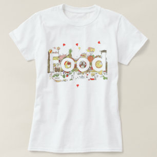 Food Word Art Colourful Funny Baking Typography T-Shirt