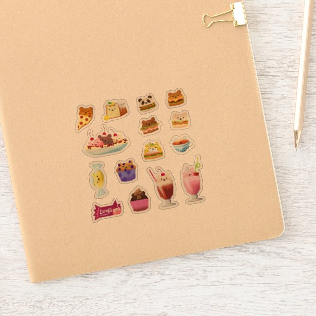 Foodie bears - tiny transparent sticker set (Notebook)