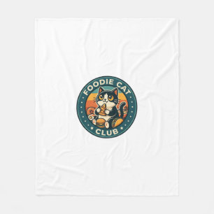 Foodie Cat Cute Kitty Design - Foodie Cat Club_1 Fleece Blanket