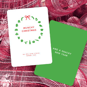 Foodie Christmas Wreath Editable Colour Festive Holiday Card