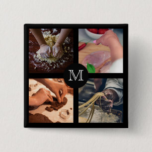 Foodie custom monogram button 1