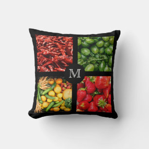 Foodie custom monogram throw pillows 2