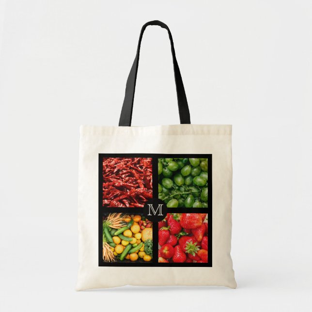Foodie custom monogram tote bag 6 (Front)