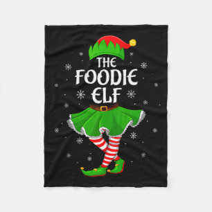 Foodie Elf Christmas Family Girls Women Elf Squad  Fleece Blanket