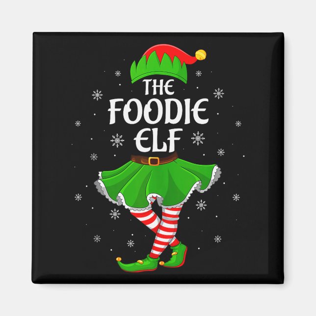 Foodie Elf Christmas Family Girls Women Elf Squad  Magnet (Front)