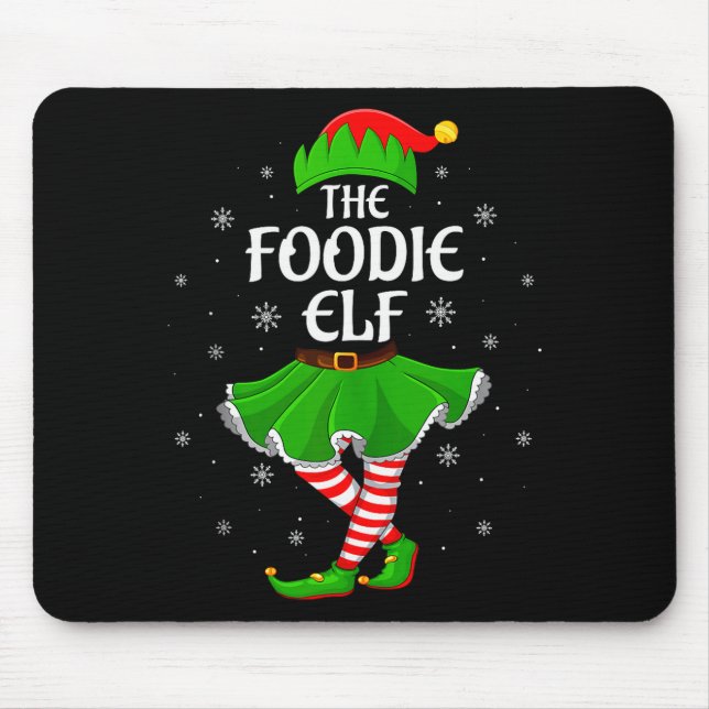 Foodie Elf Christmas Family Girls Women Elf Squad  Mouse Mat (Front)