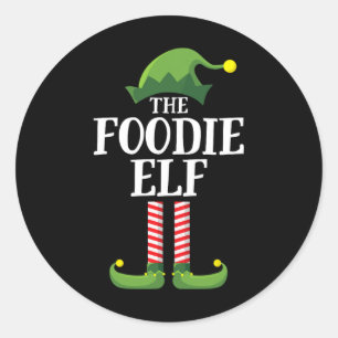 Foodie Elf Matching Family Group Christmas Party 1 Classic Round Sticker