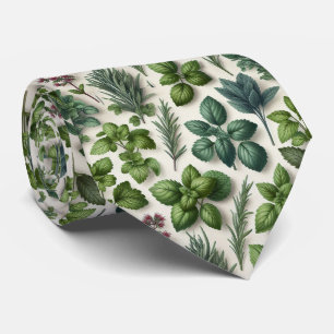Foodie Kitchen Neck Tie   Fresh Garden Herbs 