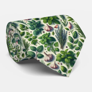 Foodie Kitchen Neck Tie   Fresh Garden Herbs 
