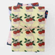Foodie Lovers Wrapping Paper Flat Sheet Set of 3