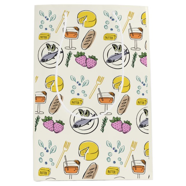 Foodie Minimalist Medium Gift Bag (Front)