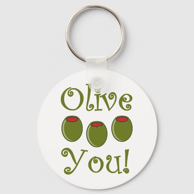 Foodie Olive You Key Ring (Front)