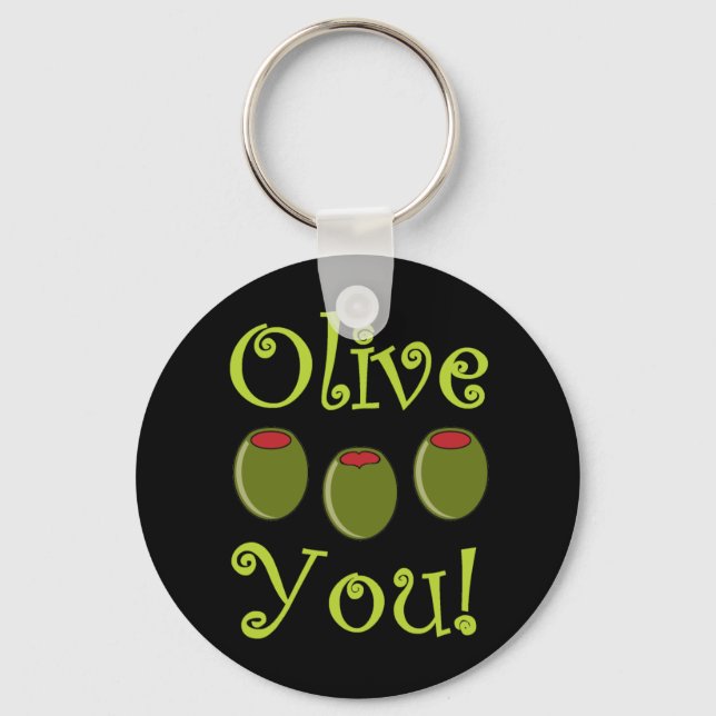 Foodie Olive You Key Ring (Front)