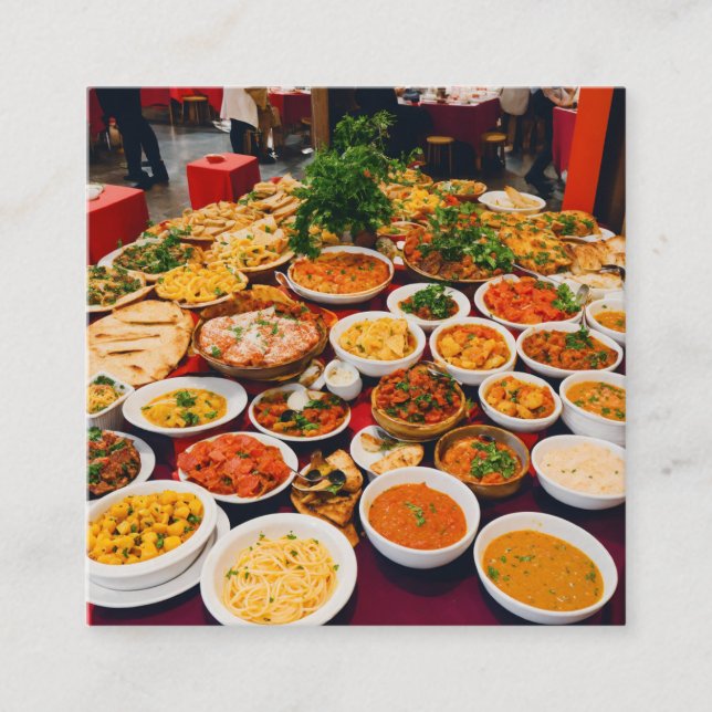 "Foodie Paradise Contact Card" Calling Card (Front)