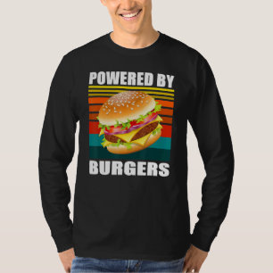 Foodie Powered By Hamburgers Mens Womens Kids T-Shirt