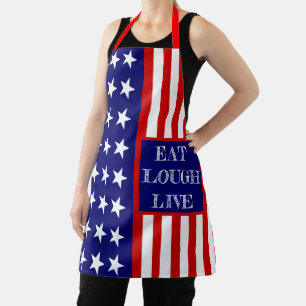 Foodie Quotes & Sayings Personalised Name USA Flag Apron