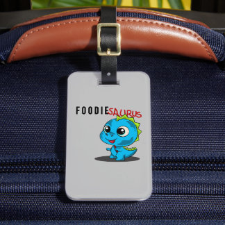 Foodie Saurus - Cute Dinosaur Luggage Tag