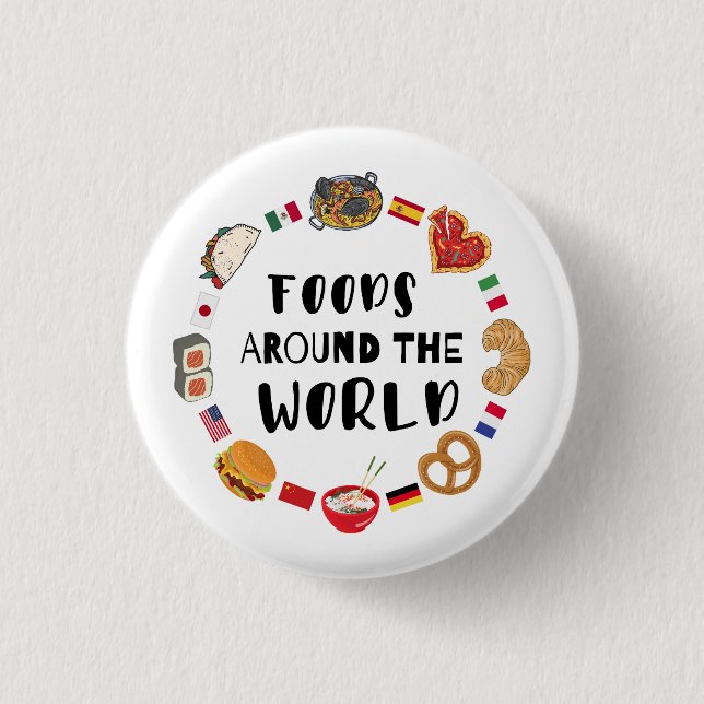 Foods around the world  3 cm round badge (Front)