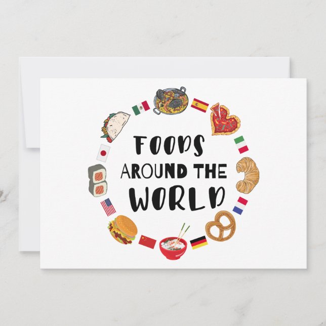 Foods around the world  invitation (Front)