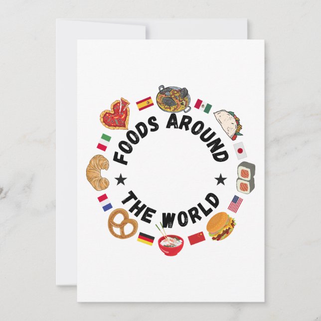 Foods around the world invitation (Front)