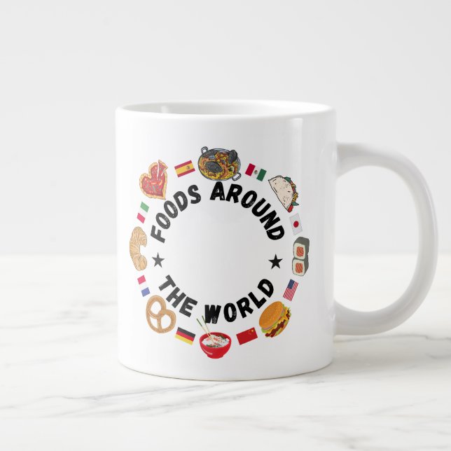 Foods around the world large coffee mug (Right)