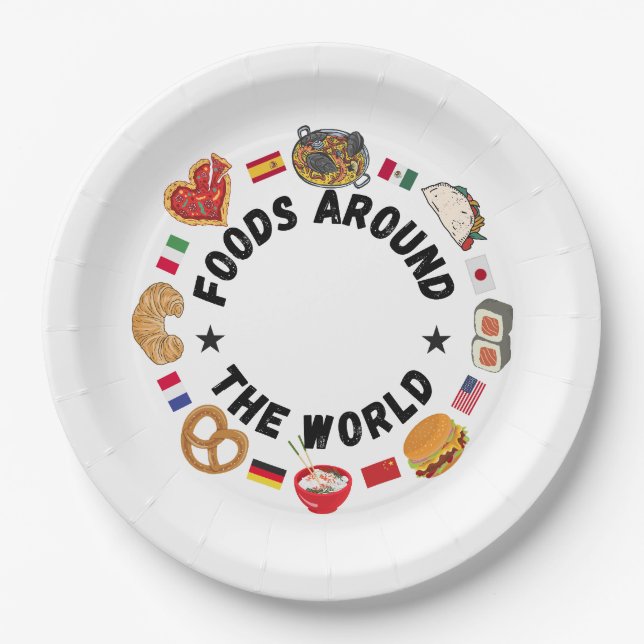 Foods around the world paper plate (Front)