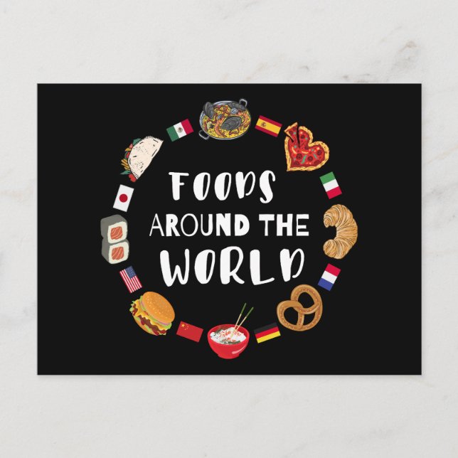 Foods around the world  postcard (Front)
