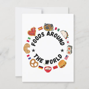 Foods around the world postcard