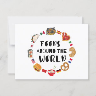 Foods around the world  postcard