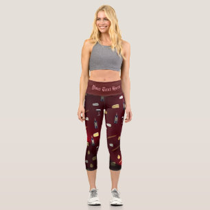 Foods Delight Cranberry Lights Capri Leggings