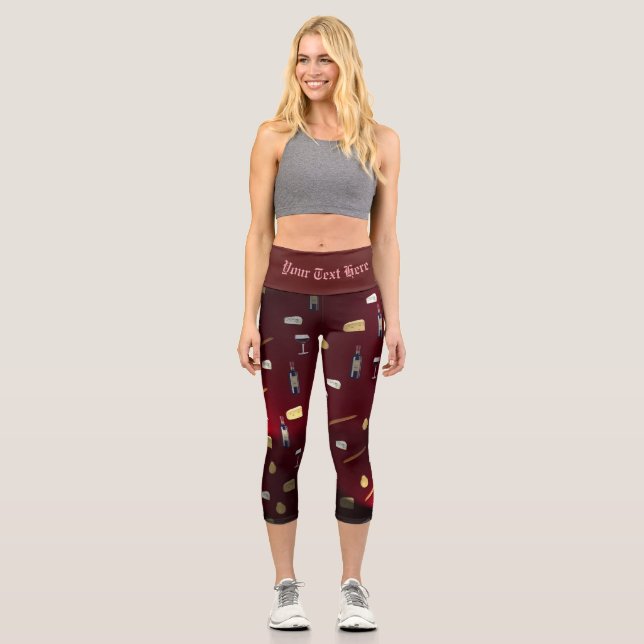 Foods Delight Cranberry Lights Capri Leggings (Front)