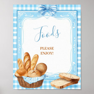 Foods Please Enjoy Baby Shower Sign Bakery Blue