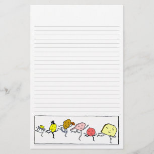 Foods Vintage Kitchen Art Lined Stationery