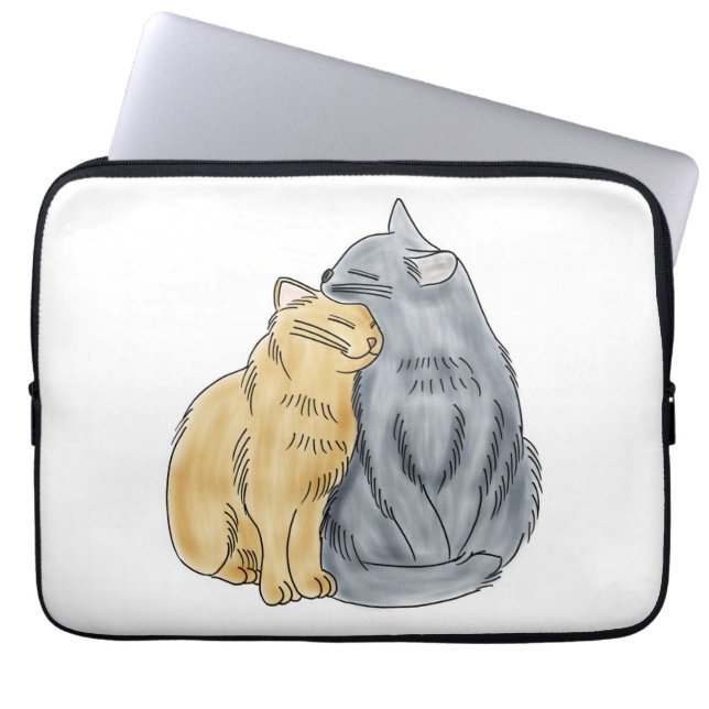 FooFooCat: Hugging Love Cats Laptop Sleeve (Front)