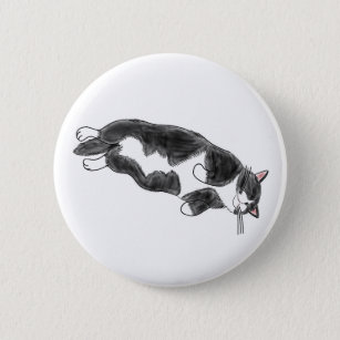 FooFooCat: Lazy Jumbo Tuxedo Cat 6 Cm Round Badge