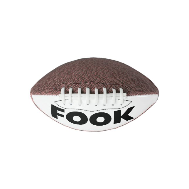 Fook black on white mini football american football (Front)