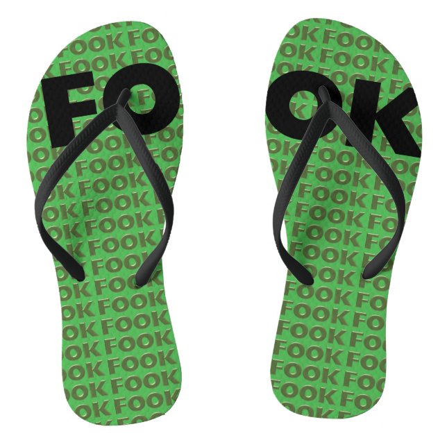 Fook green flip flops (Footbed)