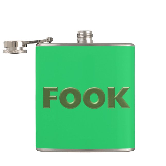Fook green wrapped flask (Opened)