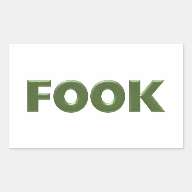 Fook white rectangle large stickers (Front)