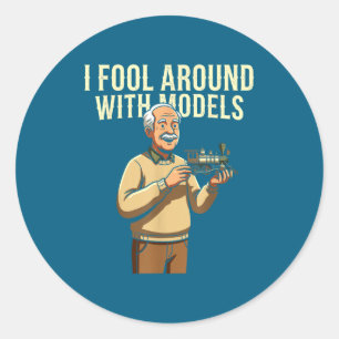 Fool Around With Models Train Hobby Funny Locomoti Classic Round Sticker