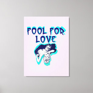 Fool For Love Romance couple lovers retro art Canvas Print