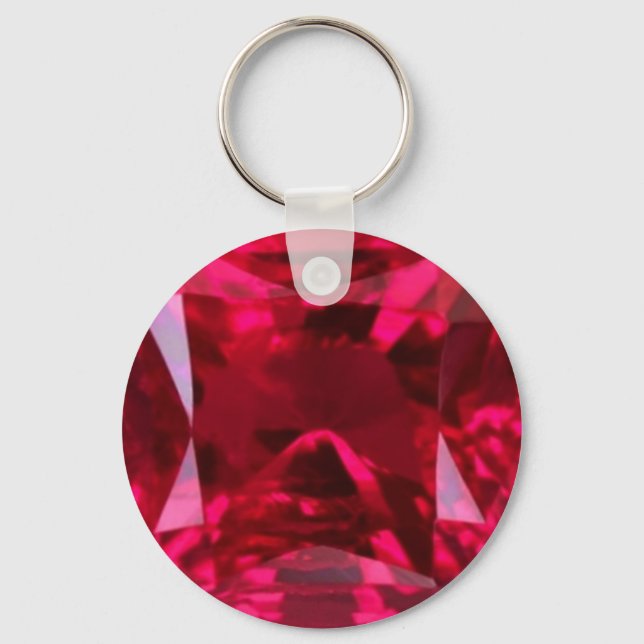 Fool the Eye Faux Ruby by Sharles Key Ring (Front)