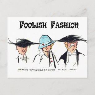 Foolish Fashion: Outlandish Hats Postcard
